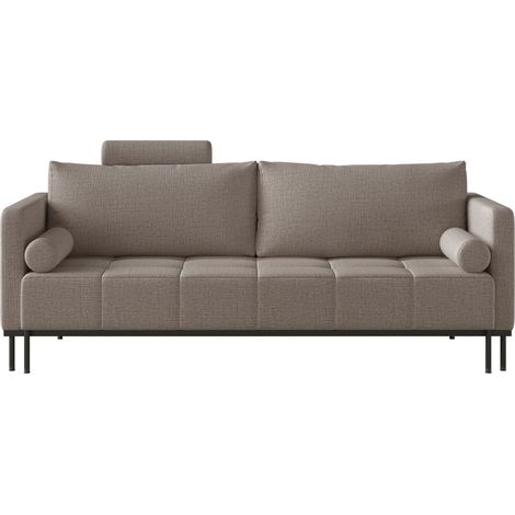 Selsey Skilia - Schlafsofa mit Schlaffunktion, 3-Sitzer, Chenille Taupe, 224 cm (1/5)