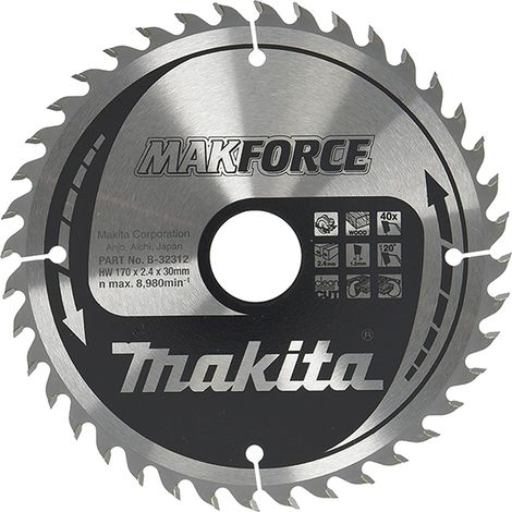 Lama circolare Makita MAKFORCE 170 x 30 mm - 40 denti - legno