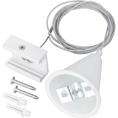 Suspension d’alimentation pour rail triphasé conique blanche 158,7 cm Milagro (1/5)