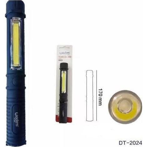 Wisdom - Torcia Da Lavoro Lampada Luce Led Portatile Tascabile 170 Mm Emergenza Dt-2024 -