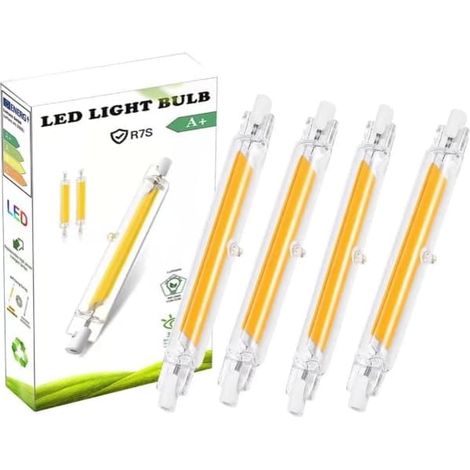Ampoule LED R7S 78 mm 10 W à intensité variable, éclairage linéaire pour cuisine, salle de bain, jardin, lot de 2 (1/5)