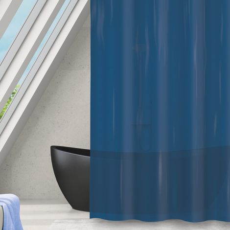 Cortina de ducha Poliéster ROMANA 180x180cm Azul oscuro transparente MSV