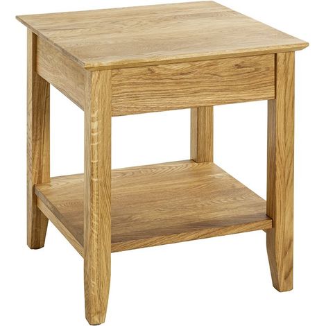 Table d'appoint en bois massif huilé coloris chêne - Longueur 45 x Hauteur 52 x Profondeur 45 cm (1/5)