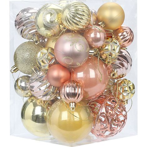 Boule De Décoration De Noël - Boules Shatterproof En Plastique Épais - Pour Arbre De Noël Intérieur Extérieur - Lot De 34 Pièces (1/5)