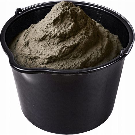 Cubo de construcción negro de 20 litros con embudo (1/5)