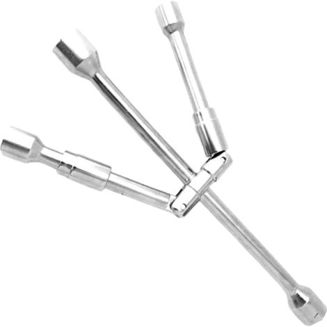 Clé à écrou de roue, clé roue pliable en croix 4 voies, 35,6 cm, multifonction, pliable, pneu portable pour petit ami, père, grand-père - (1/5)