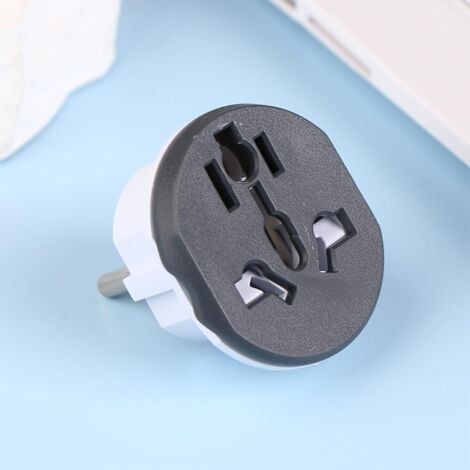 Universal AU US UK to EU Plug Converter, Travel Adapter, Home Plug, 16A 250V Wall Plug Converter (Black) (1/4)