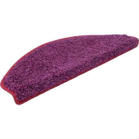 Shaggy-Stufenmatte Barcelona Berry 114 Halbrund 23,5 x 65 cm