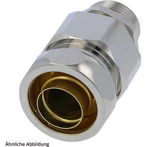 USZ-M Metallverschraubung gerade Gewinde M25x1,5 für Schlauch-Außendurchmesser 21,0mm für Schlauch-Innendurchmesser 17,0mm - 1 Stück (1/2)