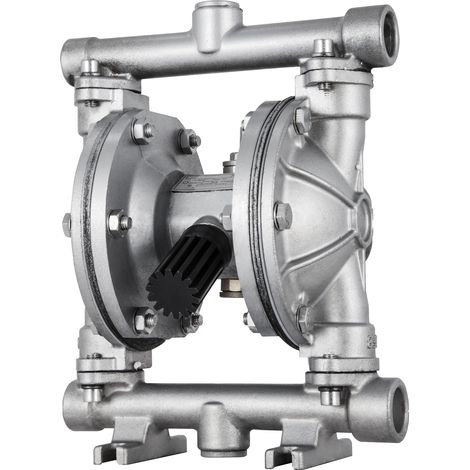 VEVOR Bomba neumática de doble diafragma entrada y salida de 12,7 mm bomba de transferencia neumática de diafragma de PTFE de acero inoxidable 8,8 GPM para petróleo, diesel,, fluidos de baja viscosida