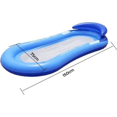 Mobilier Camping,Hamac gonflable flottant, lit pliant, Portable, plage, piscine, été, eau, chaise longue, fête - Type Blue (1/4)
