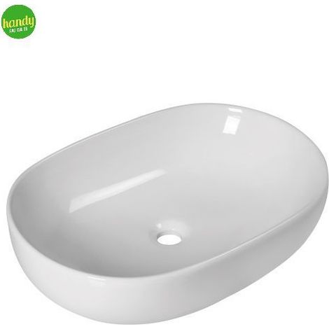 Lavabo da appoggio in ceramica bianca modello eurus 60 59,5x42x14 cm BARBOTTINA