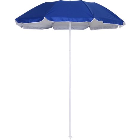 Achteckiger, neigbarer Sonnenschirm für den Strand, Ø 160 cm, blau, hochdichtes, UV-beständiges Material, mit abnehmbarer Stange und Tragetasche