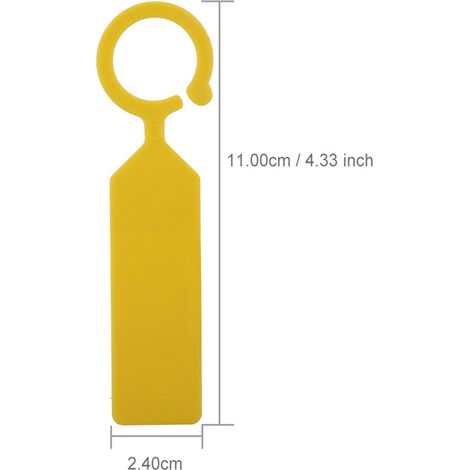Etiquettes suspendues pour plantes 100 PCS, matériau plastique, dimensions 11 x 2.4 cm, coloris blanc vert jaune (1/5)