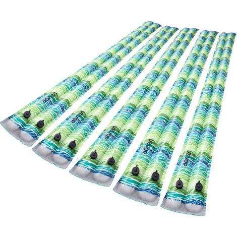 Bolsas de Peso para Piscina, 5 PCS, 240 x 30 cm, Bolsa de Tubos de Peso de PVC con Bandas Reflectantes y Tapón de Rosca Antifugas para Cubierta de la Piscina en Invierno, Verde Fluorescente (1/5)