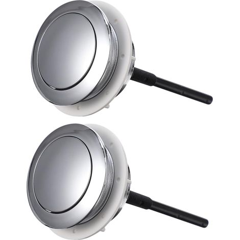 Lot de 2 Boutons Poussoirs Ronds, Abs, Argenté (1/5)