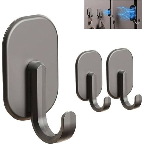 3 Sturdy Magnetic Hooks for Kitchen Refrigerator, Key Storage Hooks, Magnetic Bar Hooks (1/4)