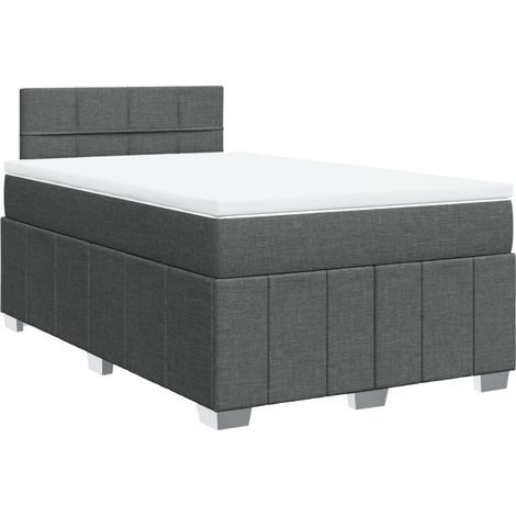 Maison Exclusive - Giroletto a Molle con Materasso Grigio Scuro 120x200 cm Tessuto (1/5)