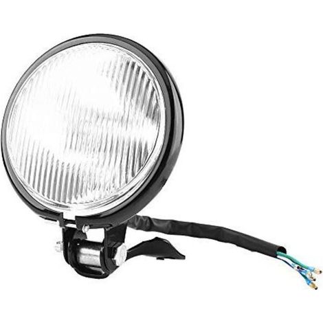 Phare Avant de Moto, 5 Pouces Feux Avant 12V Projecteur de Lumière Ampoule Lampe de Moto Rond Universel(White)