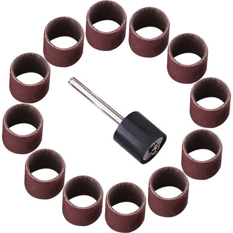 Drum Sanding Sandpaper Bands Sleeves Mandrel Woodworking Craft Polishing Kit (320)
