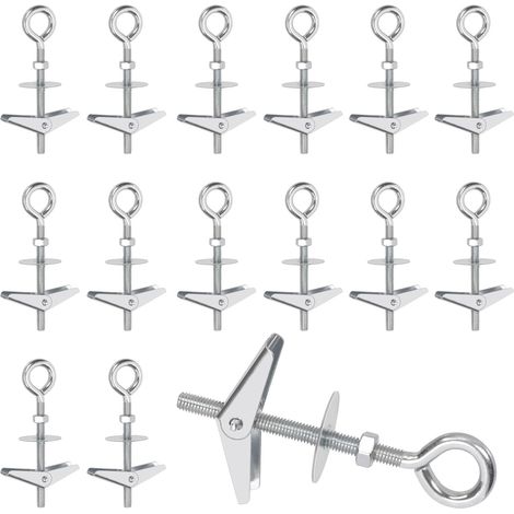Kit de 15 cáncamos M6 × 70 mm con tuercas de mariposa, arandelas y tuercas hexagonales a juego. Ganchos de alta resistencia para colgar objetos pesados. (1/5)