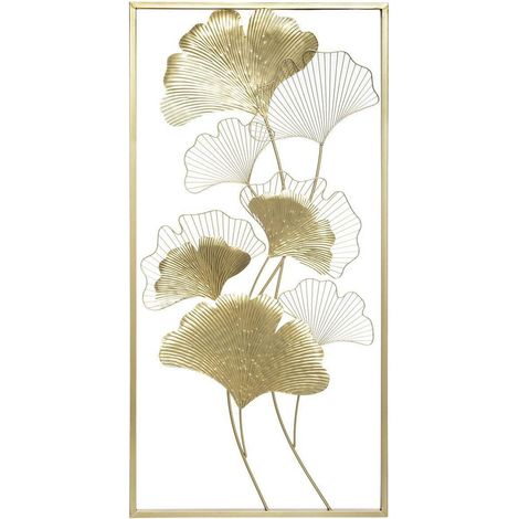 Wanddekoration Ginko - Metall 50 × 100 cm