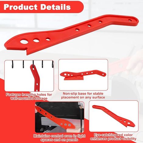 Poussoir Scie Bois Socle, Bâton Poussoir Scie Table, Tiges Poussée Table Menuiserie, Accessoires Outils Menuisier, Poussoirs Sécurité Travail Bois, Routeur Lame (Rouge) (1/4)