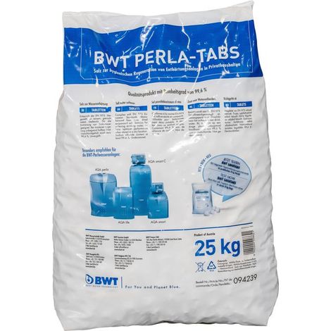 Sel en comprimés Perla-Tabs 25 kg pour adoucisseurs d'eau