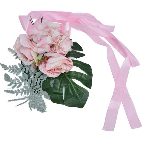 Décoration De Dos De Chaise Fleur Artificielle Pour Mariage Photo Ruban Inclus Lot De 1 (1/5)