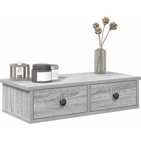Wandregal mit Schubladen Grau Sonoma 60x28x15 cm Holzwerkstoff