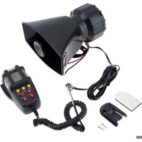 Sirène de police Sirène Haut-Parleur 7 Sons Amplificateur Alarme Voiture avec micro Haut-parleur 12V 100W PA Système D'enceintes (1/5)
