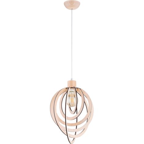 Suspension scandinave bois blanc SOLINA Alfa E27 90cm (1/3)