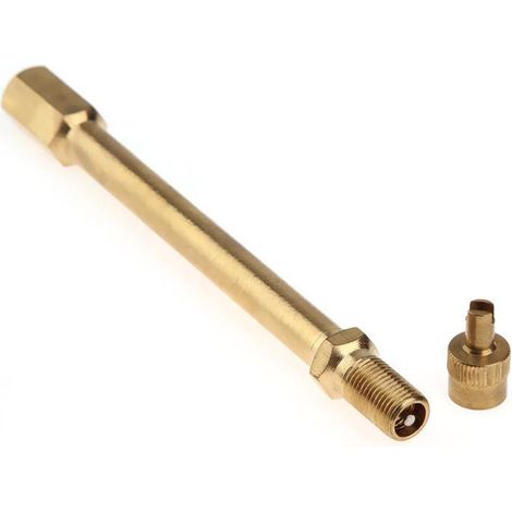 Extension de Valve Anti-Retour de 10 cm avec Démonte-obus intégré - Rallonge de Valve Schrader pour Autos - Trottinettes - Camions - Vélos. Compatible avec Xiaomi M365, 1S - Dualtron Mini (1/5)