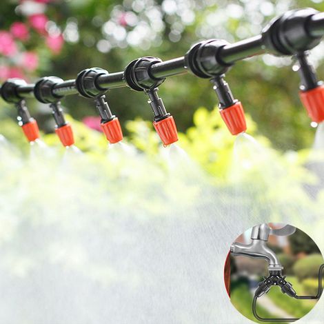 Kit d'irrigation goutte à goutte automatique Compatible 221214TW03 Tuyau 8m 5 buses Piquet sol et suspension Noir (1/5)