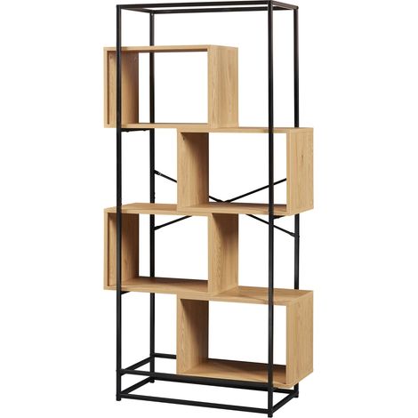 Estantería de diseño atemporal para salón/dormitorio mueble de almacenaje independiente acero 160 x 80 x 33 cm marrón 030011147