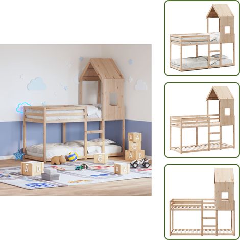 vidaXL Lit superposé sans matelas 90x200 cm bois de pin massif (1/5)
