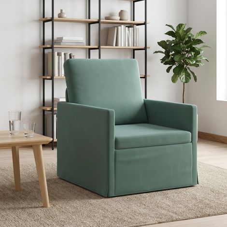 vidaXL Poltrona Verde Mare 70 x 81 x 82 cm Velluto (V) (1/5)