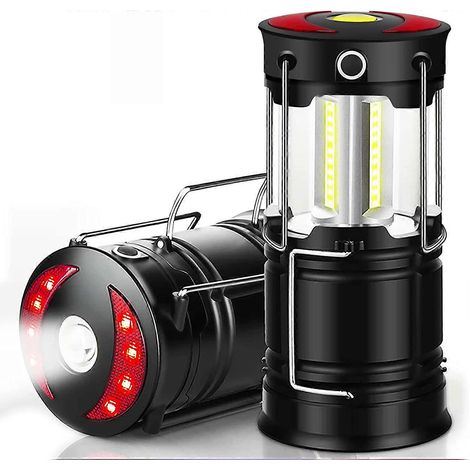 Lanterne de camping LED, lampe de camping rechargeable par batterie externe à 3 modes, éclairage de camping étanche pour le camping, la randonnée, le jardinage, la pêche, etc. (1/5)
