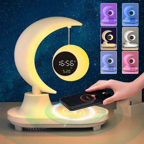 3 in 1 LED night light with Bluetooth audio and wireless charging function, provides a romantic and colorful ambiance (1 piece). (1/5)