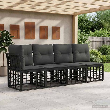 vidaXL Divano da Giardino 4 Posti con Braccio Sinistro 4 pcs