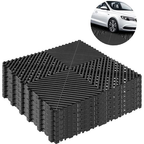 20 pièces de Sol de Garage en PVC 40x40cm Sol de Garage imbriqué (3.2m²),Tapis de Sol de Garage, Tapis d'atelier,Tapis de Drainage de Garage pour Garage,extérieur,Piscine intérieure (1/5)