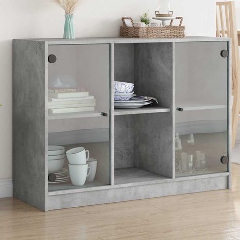 Sideboard Betongrau 102x37x75,5 cm Holzwerkstoff (1/5)