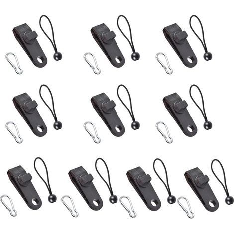 Set di 12 clip per teloni, clip robuste per teloni, clip istantanee per teloni, tende, roulotte, ombrelloni da giardino, nere (12) (1/4)