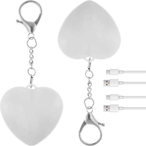 Luce portatile per borsa, 2 luci per borsa, luce per atmosfera a forma di cuore, luce con sensore attivato al tocco, portachiavi LED USB ricaricabile, luci per borsa, regali per mamme e fidanzate (1/5)