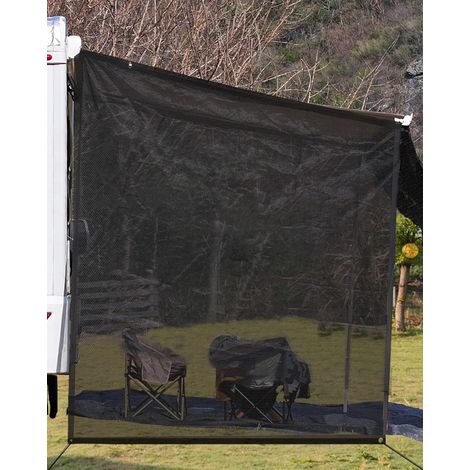 Pare-Soleil Latéral 215x250cm, Écran Brise-Vue Rail Keder en Toile HDPE 220g/m², Occultation 75% Anti-UV, Accessoire Adapté Camping-Car, Fourgon Et Caravane (1/5)