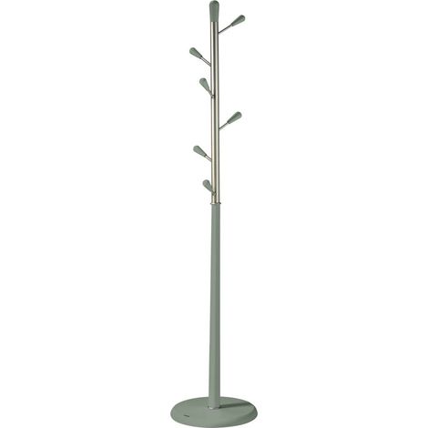 Perchero moderno mod. 413 herrajes en cromo satinado lacado verde, 190 cm(alto)37 cm(ancho)37 cm(largo) (1/2)