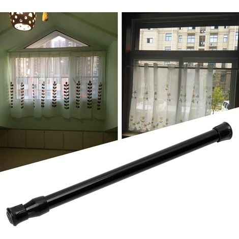 Tringle télescopique en acier au carbone laqué, sans perçage, barre de rideau de douche pour porte de rangement, barre de dune de 1,3 cm de diamètre (1/5)