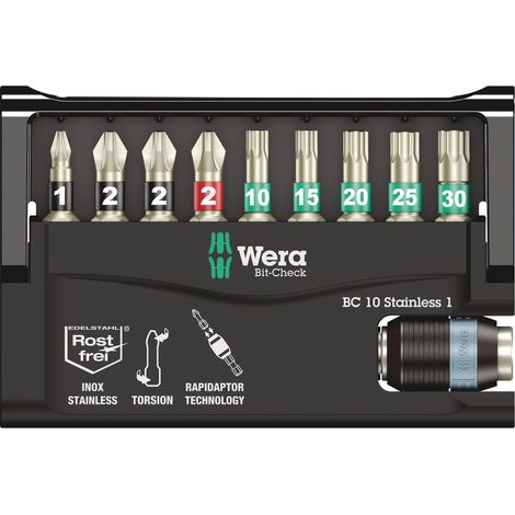 Coffret 10 Embouts Bit Check Inox 1 SB Wera (1/5)