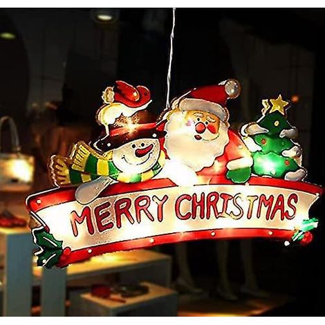 Décoration lumineuse pour sapin de Noël, guirlande LED suspendue « Joyeux Noël » (1/2)