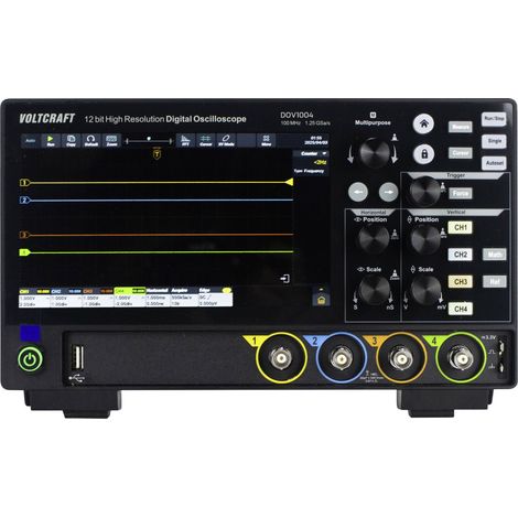 Oscilloscope numérique VOLTCRAFT DOV1004 100 MHz 4 canaux 1.25 Géch/s 50 Mpts 12 bits mémoire numérique (DSO) Y374613 (1/5)